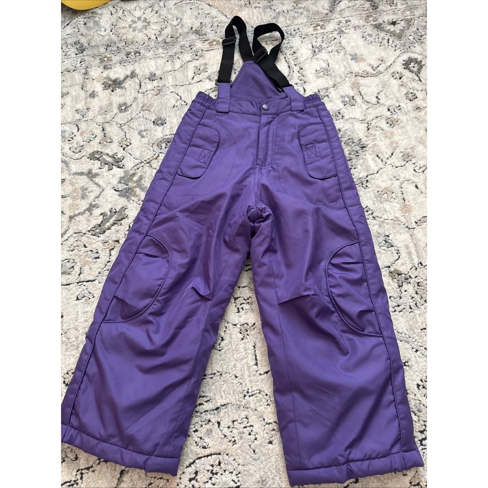 Total Girl Snow Pants Bibs Size 4/5 Girl Insulated Purple